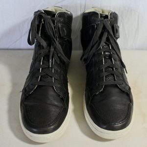 Converse Black Leather John Varvatos High Top Sneakers Unisex Mens 9.5 Womens 11